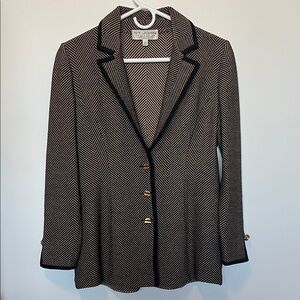 St. John Chevron Pattern Blazer with Gold buttons. Sz 2